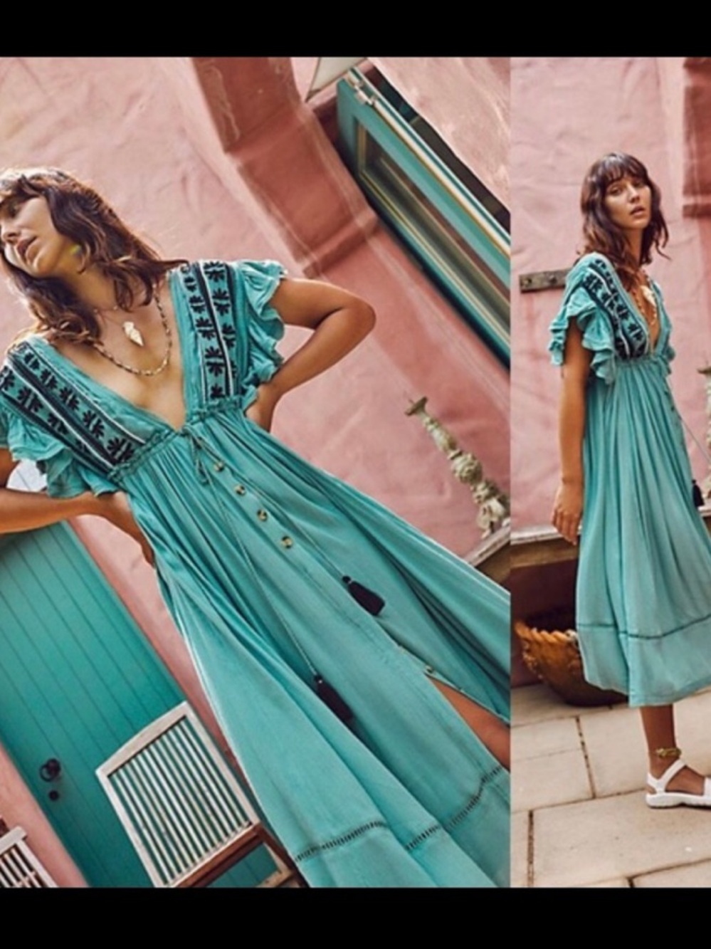 Free People - Bali Will Wait Embroidered Midi Dress